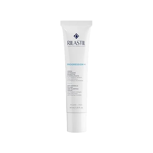 Offerta a tempo: Rilastil Progression(+) Crema Antirughe Riempitiva e Rimpolpante, Trattamento Rughe Marcate, Antiaging, Rimpolpante per Pelli Mature con Collagen, Acido Ialuronico, Confezione da 40 ml - 52% da 47.90 € a 22.99 €