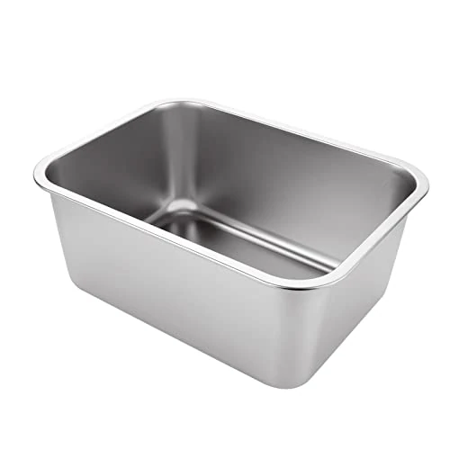 Offerta a tempo: ASelected Vasca da bagno, in acciaio inox 304, grande rettangolare da 10 litri, vasca, ciotola per miscelazione, senza plastica, 33 x 24 x 15 cm - 0.00% da 34.41 € a 34.41 €