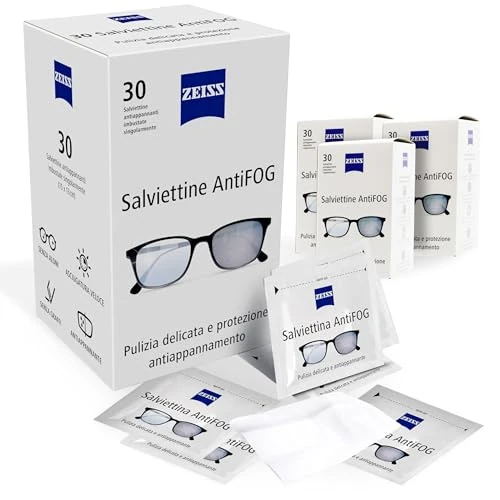 Offerta a tempo: ZEISS - Salviette Pulisci Occhiali da Vista e Lenti Ottiche ANTIFOG 120 pezzi - Zeiss Salviette Pulizia Lenti Antiappannamento - Salviette Occhiali Pulizia Monouso - 0.00% da 21.90 € a 21.90 €