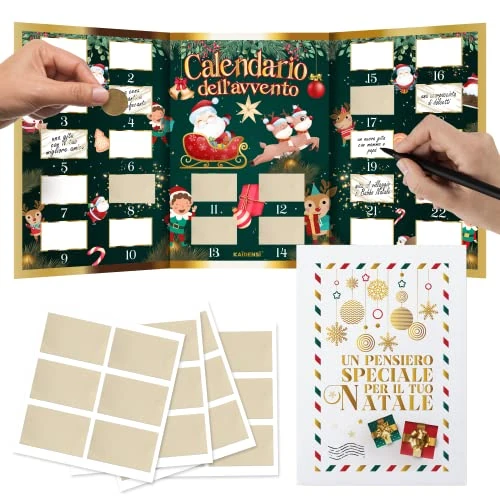 Gepersonaliseerde adventskalender, kras- en Vinci, maxi-adventskalender, creatieve adventskalender voor heren en dames, 2022 2023, origineel kerstcadeau-idee voor hem en haar
