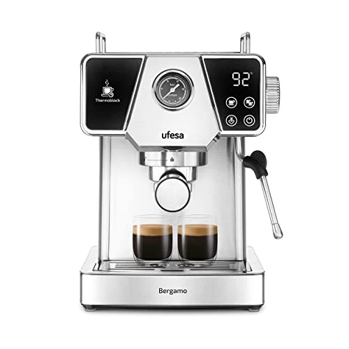 Offerta a tempo: Ufesa Bergamo, Macchina Caffè Espresso e Cappuccino, Touchscreen, Pressione 20 Bar, 1350 W, Sistema Thermoblock, Vaporizzatore Regolabile, Caffè Macinato, Serbatoio 1.8 L, Spegnimento Automatico - 0.00% da 157.69 € a 157.69 €