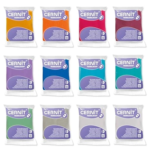 Offerta a tempo: Cernit (une marque Clairefontaine) CE0920012K01C - CERNIT TRANSLUCENT 12 X 56 G PACK ASSORTI - 25% da 38.14 € a 28.77 €