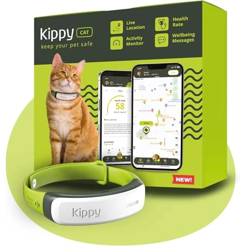 Tijdelijke aanbieding: Kippy CAT - GPS-tracker voor katten met halsband - Locatie-, gezondheids- en activiteitsmeter - GPS-halsband met anti-wurgsysteem en directe meldingen - Katten GPS-tracker met virtuele grenzen van 29.99 € naar 29.99 € (0.00% korting