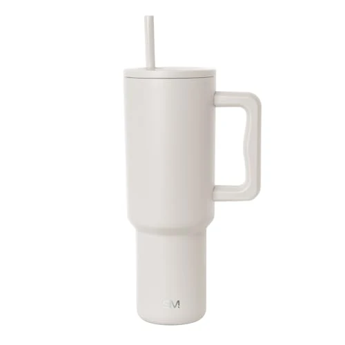 Offerta a tempo: Simple Modern Tazza Termica con Cannuccia e Manico | Bicchiere Termico in Acciaio Inossidabile Isolato | Regali per Donne & Uomini | Trek | 1180ml | Almond Birch - 0.00% da 27.64 € a 27.64 €
