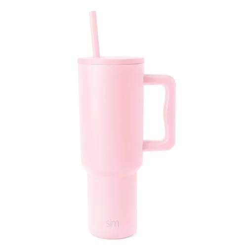 Limited-time offer: Simple Modern Tumbler 40 oz with Handle and Straw | Insulated Stainless Steel Water Bottle Iced Coffee Cup Travel Mug | Gifts for Women & Men | Trek | 1180ml | Blush from 20.57 GBP to 16.24 GBP (save 21%)