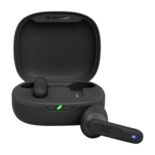 Offerta a tempo: JBL Wave Flex Auricolari Wireless In-Ear Bluetooth, Waterproof IP54 e Antipolvere IPX2, Deep Bass Sound, Tecnologia TalkThru e AmbientAware, Fino a 32 h di Autonomia, Nero - 44% da 79.99 € a 45.00 €