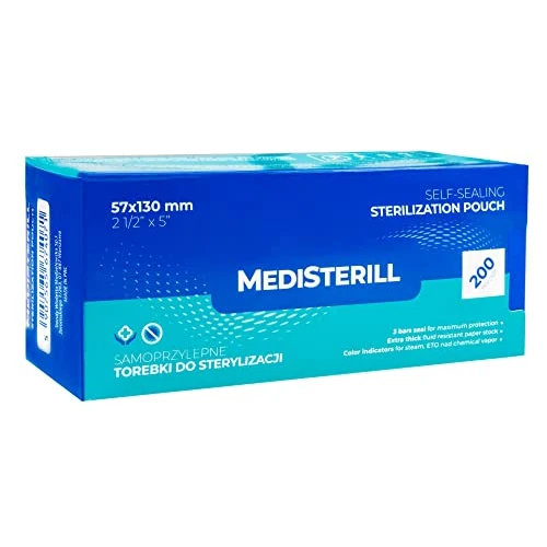 Offerta a tempo: 200 sacchetti autosigillanti per sterilizzazione dentale in PVC, sacchetti autoclavi, per strumenti di pulizia (57X130) - 0.00% da 10.49 € a 10.49 €