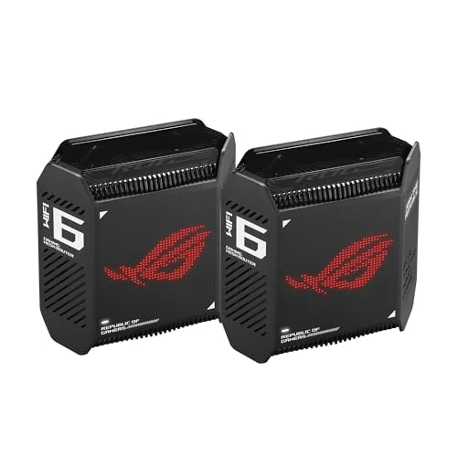 Limited-time offer: ASUS ROG Rapture GT6 Tri-Band WiFi 6 Mesh WiFi System, covers up to 540㎡, 2.5 Gbps port, triple-level game acceleration, ASUS RangeBoost Plus, 5.9 GHz, free lifetime network security from 315.99 GBP to 315.99 GBP (save 0%)