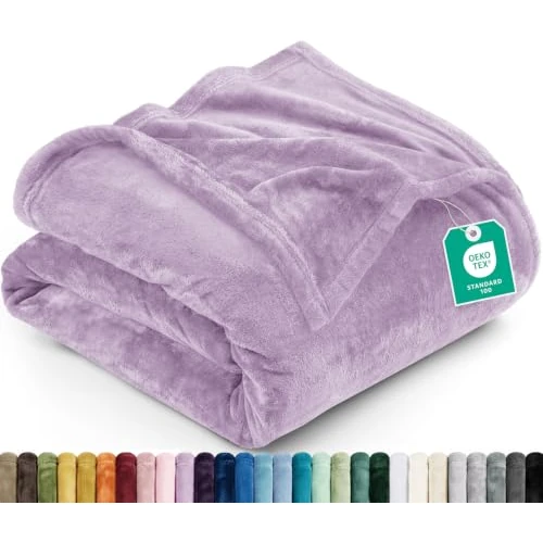 Zeitlich begrenztes Angebot: Utopia Bedding Fleecedecke Leichte Decke für Bett, Couch oder Sofa, Geeignet für alle Jahreszeiten [228x228 cm, Flieder] von 34.47 € auf 34.47 € (0.00% Rabatt)