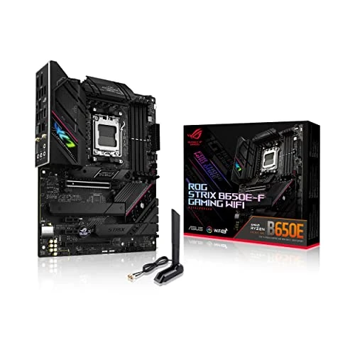 Offre limitée : ASUS ROG STRIX B650E-F Gaming Wifi - Carte mère AMD Ryzen AM5 ATX (12 plus 2 phases d'alimentation, DDR5, 3 x M.2, PCIe 5.0, WiFi 6E, 2.5G LAN, USB 3.2 Gen 2x2 Type-C port, Aura Sync RGB) de 264.24 € à 147.24 € (44.28% de remise)