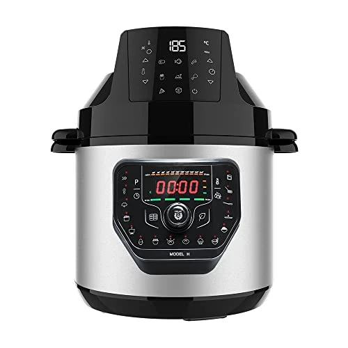 Cecotec GM H Fry Programmable Casserole with Air Fryer Head Multifunctional Kitchen Processor, 6 Litres Capacity, Advance Lid, Programmable 24 Hours, Adjustable Temperature, Recipe Book