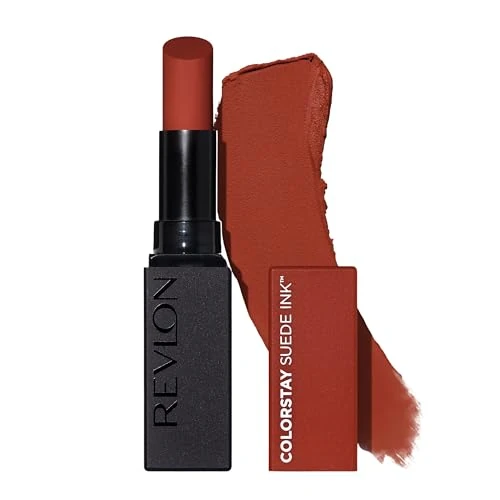 Revlon, ColorStay Suede Ink, Rouge à lèvres, Fini mat, Couleur vibrante, Formule soin vegan, infusée en vitamine E, N°006 In The Money, 2,55 g
