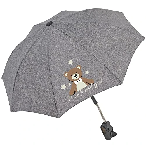 Offre limitée : Parapluie Poussette Universel Gris Pliable - Ombrelle Flexible Orientable Protection Anti UV - Parasol Bébé Confort Réglable Refermable Extérieur Plage Jardin - Diamètre 68 cm - Perletti (Nounours) de 23.90 € à 23.90 € (0.00% de remise)