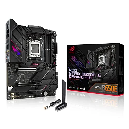Offre limitée : ASUS ROG STRIX B650E-E GAMING WIFI – Carte mère gaming AMD Ryzen AM5 ATX (16+2 phases d'alimentation, DDR5, 4 x M.2, PCIe 5.0, WiFi 6E, 2.5G LAN, USB 3.2 Gen 2x2 Type-C rear I/O port, Aura Sync RGB) de 303.04 € à 303.04 € (0.00% de remise)
