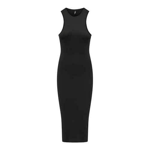 Oferta limitada: ONLY Vestido Bodycon de Punto Midi sin Mangas para Mujer, Color:Negro, Talla:XS de 22.99 € a 21.09 € (ahorro 8%)