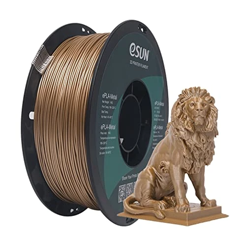 eSUN Metal PLA Filament 1.75mm, Metallic Spray-Free 3D Printer Filament PLA, Dimensional Accuracy +/- 0.05mm, 1KG Spool (2.2 LBS) 3D Printing Filament for 3D Printers, Bronze