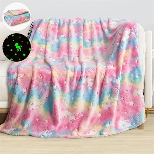 Oferta limitada: Manta de Unicornio - 120 x 150 cm Manta Que Brilla Oscuridad, Mantas Infantiles Cálidas y Mullidas para Niños de 1 a 10 Años - Manta para Sofá, Cama, Viaje, Sala de Estar (Colorido, 120 x 150cm) de 19.99 € a 19.99 € (ahorro 0.00%)