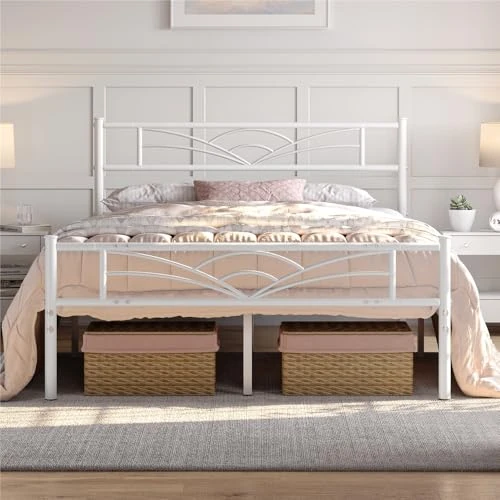 Zeitlich begrenztes Angebot: Yaheetech Einzelbett Bettgestell aus Metall, einfache Montage, für kleine Räume Erwachsene, Schwarz, 140 x 200 cm von 62.12 € auf 62.12 € (0.00% Rabatt)