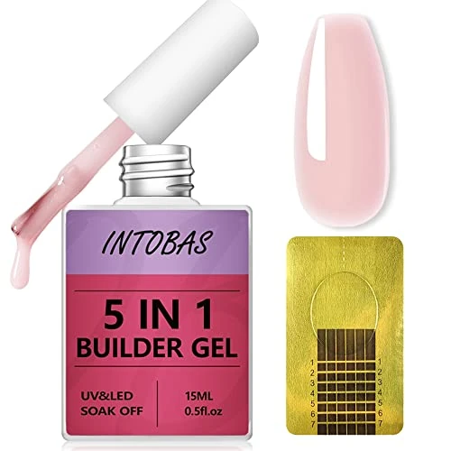 Zeitlich begrenztes Angebot: INTOBAS 5-IN-1 Builder Gel Für Nägel, Gel Nagellack UV Set Mit 100pcs Nail Forms, Aufbaugel Für Nägel UV/LED Für Nagelverlängerungen, Verlängerungen, Nagelkunst, Aufkleber,Nail Builder Gel Pink von 8.59 € auf 8.59 € (0.00% Rab
