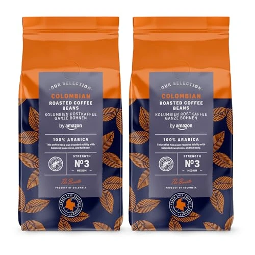 Zeitlich begrenztes Angebot: by Amazon Colombian Coffee Bean, Medium Roast, Ganze Bohnen, 1 kg (2 Packungen x 500 g) – Rainforest Alliance Zertifiziert von 13.79 € auf 13.79 € (0.00% Rabatt)