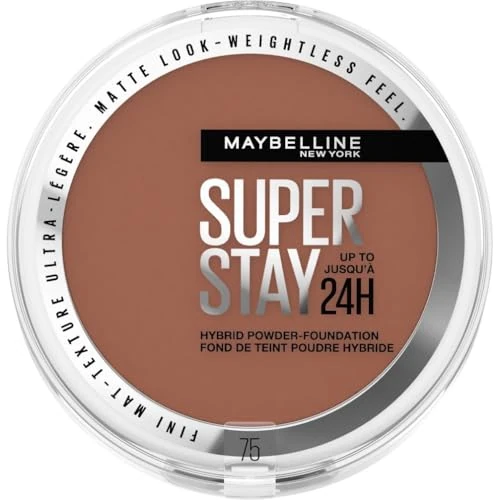 Offerta a tempo: Maybelline New York Fondotinta in Polvere SuperStay 24H Hybrid Powder, Tenuta 24H, Make-Up dal Finish Matte Naturale, 75 - 58% da 18.70 € a 7.90 €