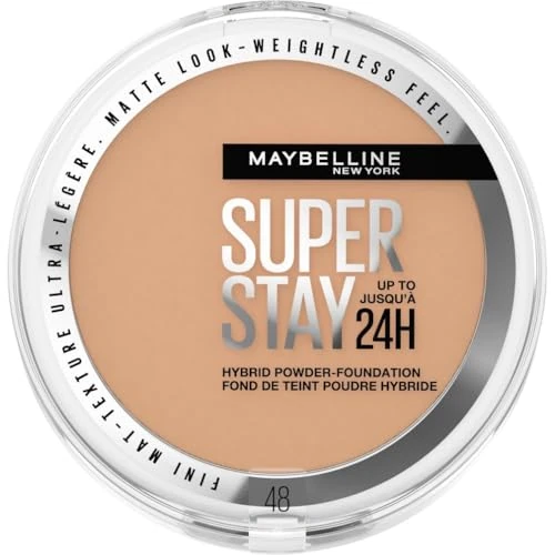 Limited-time offer: Maybelline Powder Foundation, Long-lasting 24H Wear, Medium to Full Coverage, Transfer, Water & Sweat Resistant, SuperStay 24H Hybrid Powder Foundation, 48 from 9.11 £ to 9.11 £ (save 0.00%)