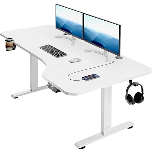 Offerta a tempo: CASARIA® Scrivania Regolabile 160x60x73-118cm con Porta Cuffie Portabicchieri Tavolo da Gioco Ufficio Look Moderno - 0.00% da 199.95 € a 199.95 €