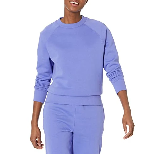 Amazon Essentials Damen-Sweatshirt mit Rundhalsausschnitt und langen Ärmeln (Erhältlich In Übergröße), Violettblau, Medium