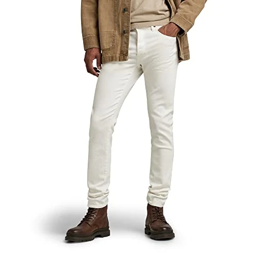 Offre limitée : G-Star Homme 3301 Slim Fit Jeans, Blanc (white gd 51001-C258-G006), 29W / 32L de 119.95 € à 67.43 € (44% de remise)