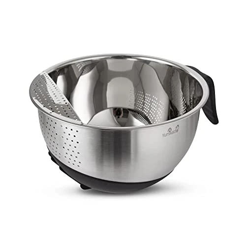 Offerta a tempo: Yum Asia Ciotola per il lavaggio del riso in acciaio inossidabile 304 (22 cm) con base e manico in silicone - 0.00% da 22.90 € a 22.90 €