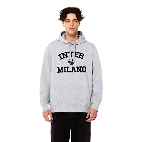 Offerta a tempo: Inter Unisex - Adulto Felpa con Cappuccio, Grigio Melange, L - 46% da 54.99 € a 29.73 €