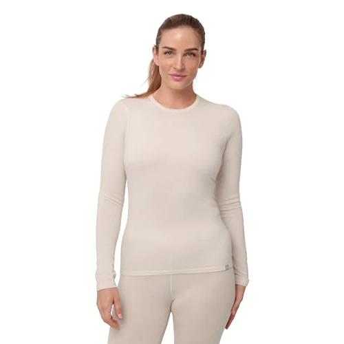 Offre limitée : DANISH ENDURANCE Haut Thermique en Laine Merinos pour Femme, sous-Vêtements Thermiques. Couche de Base d'hiver, Blanc Cassé, 2XL de 67.95 € à 67.95 € (0.00% de remise)