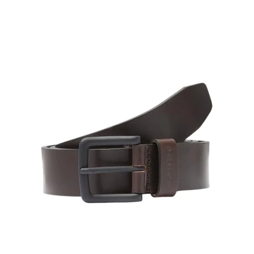 Limited-time offer: JACK & JONES Casual Genuine Leather Belt Classic Leather Waistband with Holes JACROMA, Colours:Dark Brown, Size:95 from 25.00 £ to 20.00 £ (save 20%)