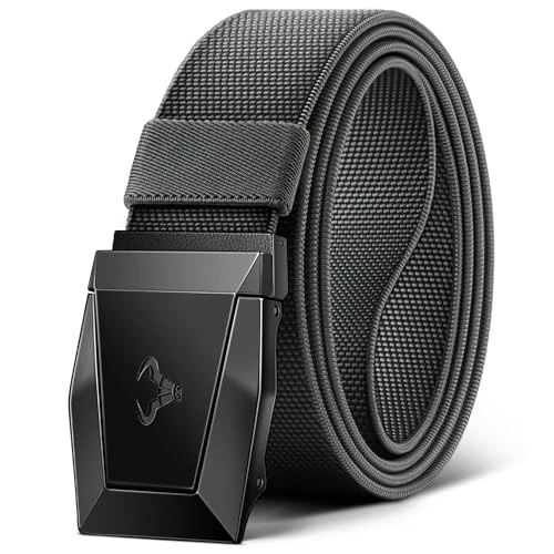 BULLIANT Cintura Uomo, Cintura Tattica Militare Cintura Lavoro Uomo 3,8cm,Fibbia a Sgancio Rapido,Grigio Scuro2761,135cm/42-46vita regolabile