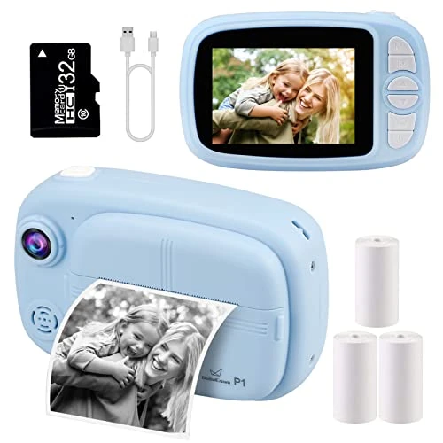 Oferta limitada: GlobalCrown Cámara Fotos Infantil instantánea, con Pantalla 3,5 Pulgadas Regalos cámara Digitales para niños 3 a 12 años (Incluye 4 Rollos impresión Papel y 32GB Tarjeta) de 49.99 EUR a 49.99 EUR (ahorro 0%)