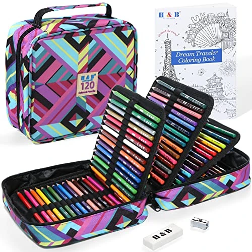 Oferta limitada: H & B Lápices de colores de 120 colores a base de aceite, juego de lápices de colores profesionales con libro de colorear, juegos de arte para adultos, artistas, principiantes de 32.99 € a 32.99 € (ahorro 0.00%)