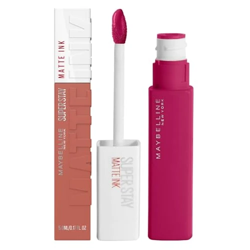 Limited-time offer: Maybelline New York SuperStay Matte Ink Lip Colour with Opaque Effect, Intense Colour, Long Lasting, with Precision Applicator, Makeup Set with 2 Lipsticks with 120 Artists and 65 Seductress from 19.99 £ to 4.99 £ (save 75.04%)