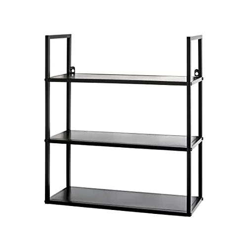 Limited offer: HAKU Möbel Wall Rack Black, Metal - Size: W 50 cm X H 58 cm X D 20 cm, Style: Modern from 49.57 EUR to 49.57 EUR (save 0%)
