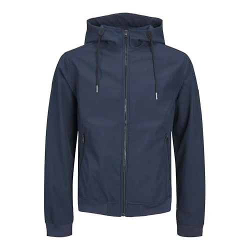 Jack & Jones Jjebasic Softshell Hood Pls Chaqueta, Hombre, azul marino, 3XL