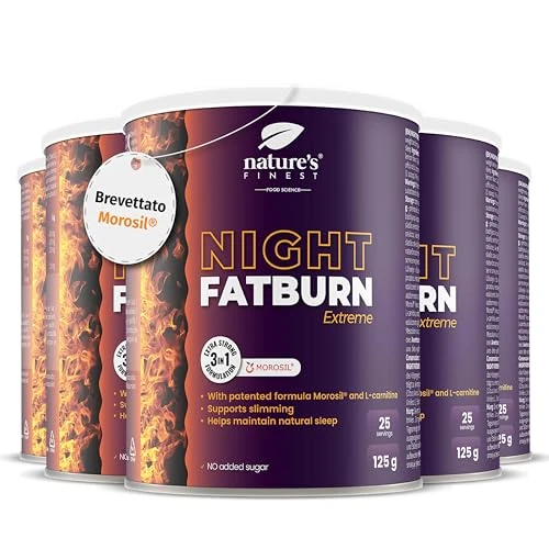 Nature's Finest by Nutrisslim Night FatBurn Extreme | Odchudzanie, które działają szybko napoje, nocny spalacz tłuszczu z morosilem, L-karnityną i walerianą | bezglutenowy (5)