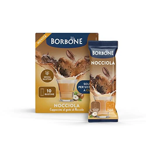 Caffè Borbone Stick de Avellana - 80 barras para preparar bebida de Avellana (8 paquetes de 10) - Ideal para sistemas de filtro de papel