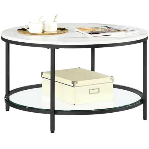 Zeitlich begrenztes Angebot: VASAGLE Couchtisch, mit Glasplatte, viel Stauraum, einfacher Aufbau von 59.99 € auf 59.99 € (0.00% Rabatt)