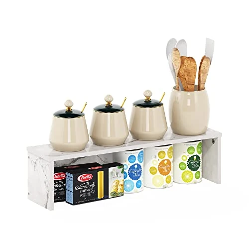 Offerta a tempo: Furinno Helena mensola organizer impilabile da bancone da cucina da 60 cm, Marmo Bianco - 0.00% da 27.74 € a 27.74 €