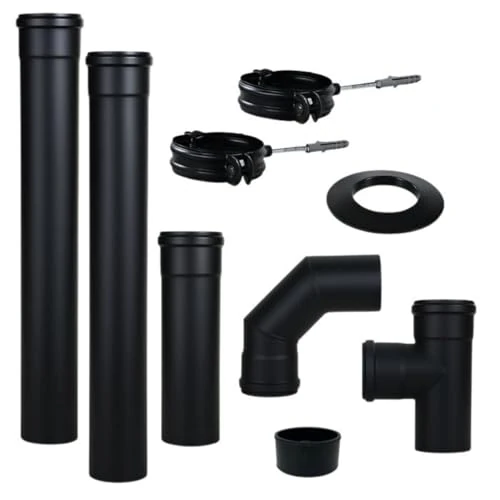 Offerta a tempo: San Marco Kit tubi per stufe a pellet in acciaio pesante nero vernciato diametro 80 mm per scarico fumi - 0.00% da 114.76 € a 114.76 €