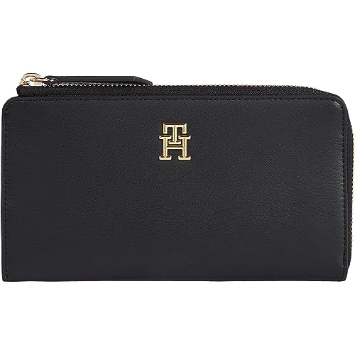 Tommy Hilfiger Women Slim Wallet Large, Multicolor (Black), One Size