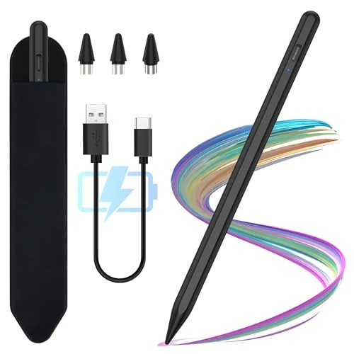 Stylus Pen Tablet Android, KBCASE Penna per Tablet Compatibile Samsung/iPhone/Lenovo/Xiaomi/Huawei/Android Touch Screen, Stylus Pencil with Sensibile all'Inclinazione con 3 Punte