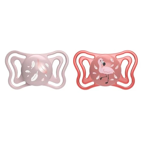 Chicco PhysioForma Baby-Schnuller mit Silikonsauger, 6-16 M, leicht und atmungsaktiv, ergonomische Form, unterstützt die physiologische Atmung und die richtige Entwicklung des Mundes, Rosa, 2 Stücke