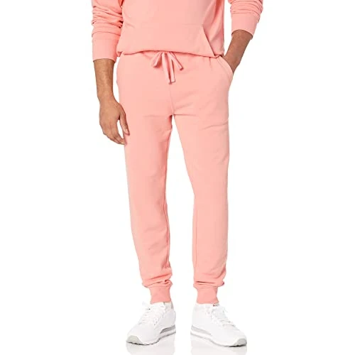 Amazon Essentials Men's Lightweight French Terry Jogging Bottoms (Available in Big & Tall), Peach, L