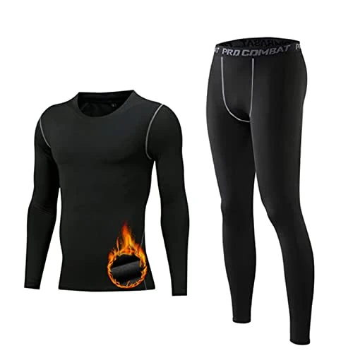 Begrenztes Angebot: Thermounterwäsche Herren, Thermo Unterwäsche Männer Winter Warme Funktionsunterwäsche Set Atmungsaktiv Skiunterwäsche Fußball Winter Sportunterwäsche Innenfleece Lang Thermounterhemd Unterhose Suit von 22.32 EUR auf 18.75 EUR (Rabatt 16%)