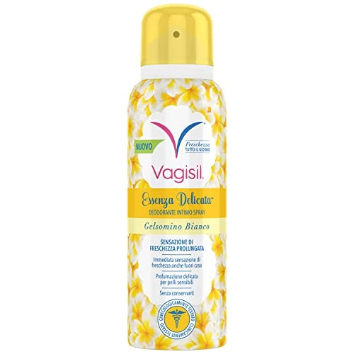 Vagisil Deodorante Intimo Spray Donna Essenza Delicata Al Gelsomino Bianco, Igiene Intima, Freschezza E Igiene Per Tutto Il Giorno, Ipoallergenico, Delicato Sulla Pelle, 125 ml